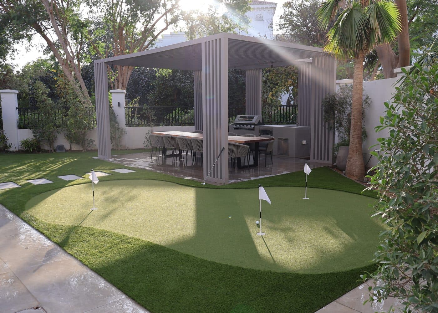 Pergola Garden Green, synthetic putting green in Al Barari, Dubai, UAE