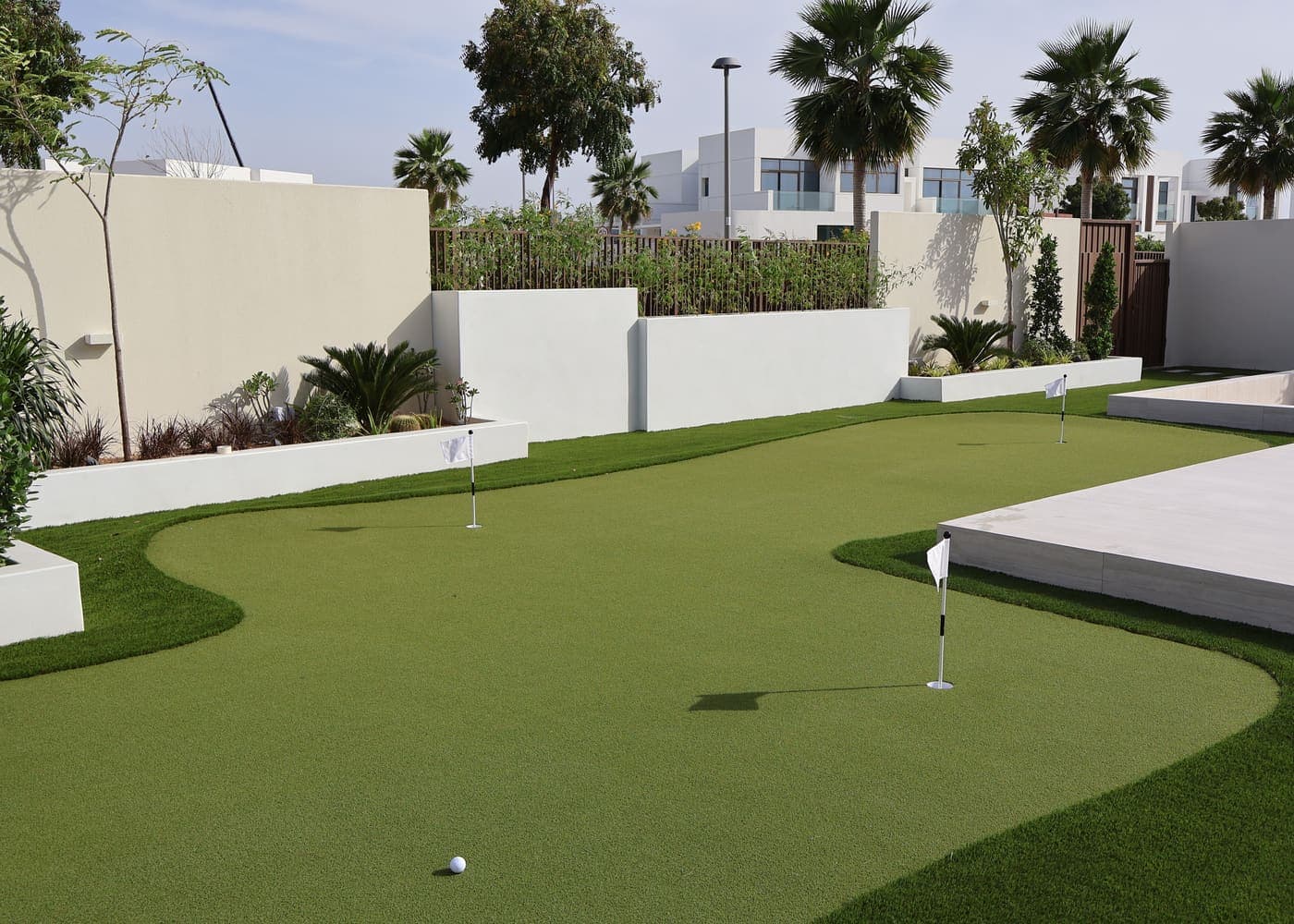 Riviera Grass Signature Villa, synthetic putting green in Jubail Island, Abu Dhabi